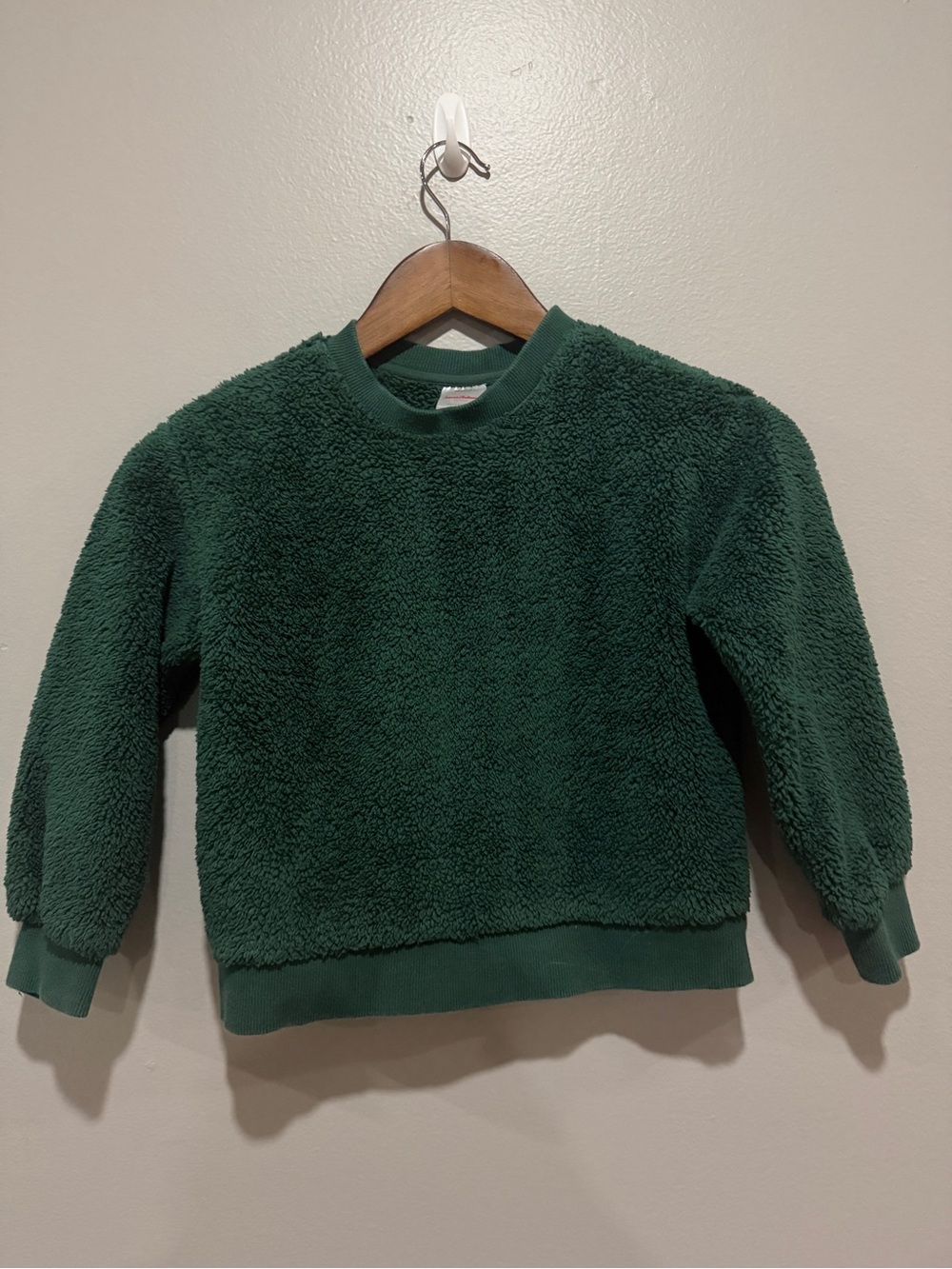 Hanna Andersson Dark Green Sherpa Fleece Crew Sweatshirt size 5 years 110 cm